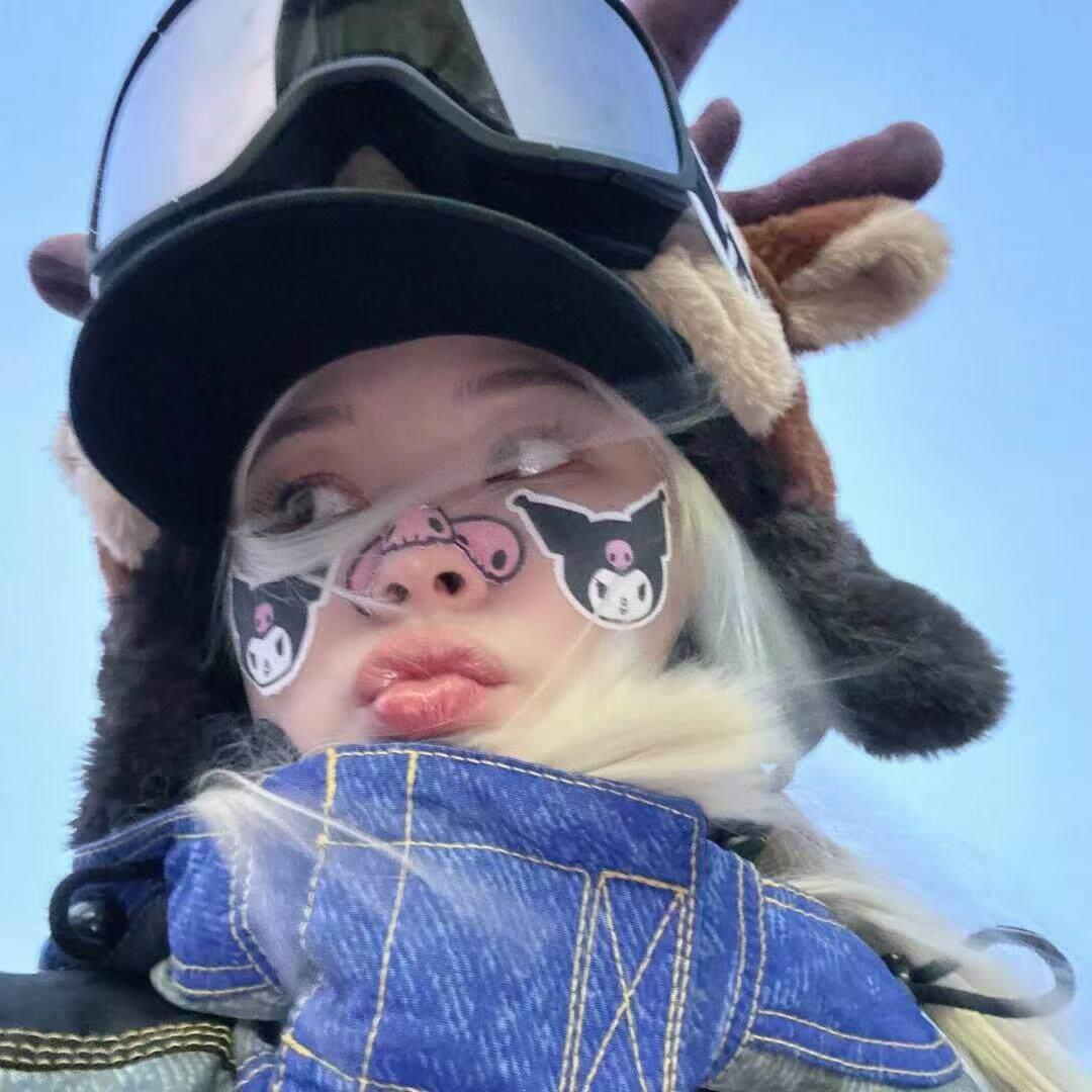 卡通可爱库洛米滑雪防冻贴面部户脸防过敏成人儿童户外防冻鼻贴