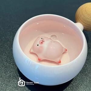 会吐泡泡茶宠猪猪可爱家用茶盘装饰品喝茶创意茶宠摆件精品可养
