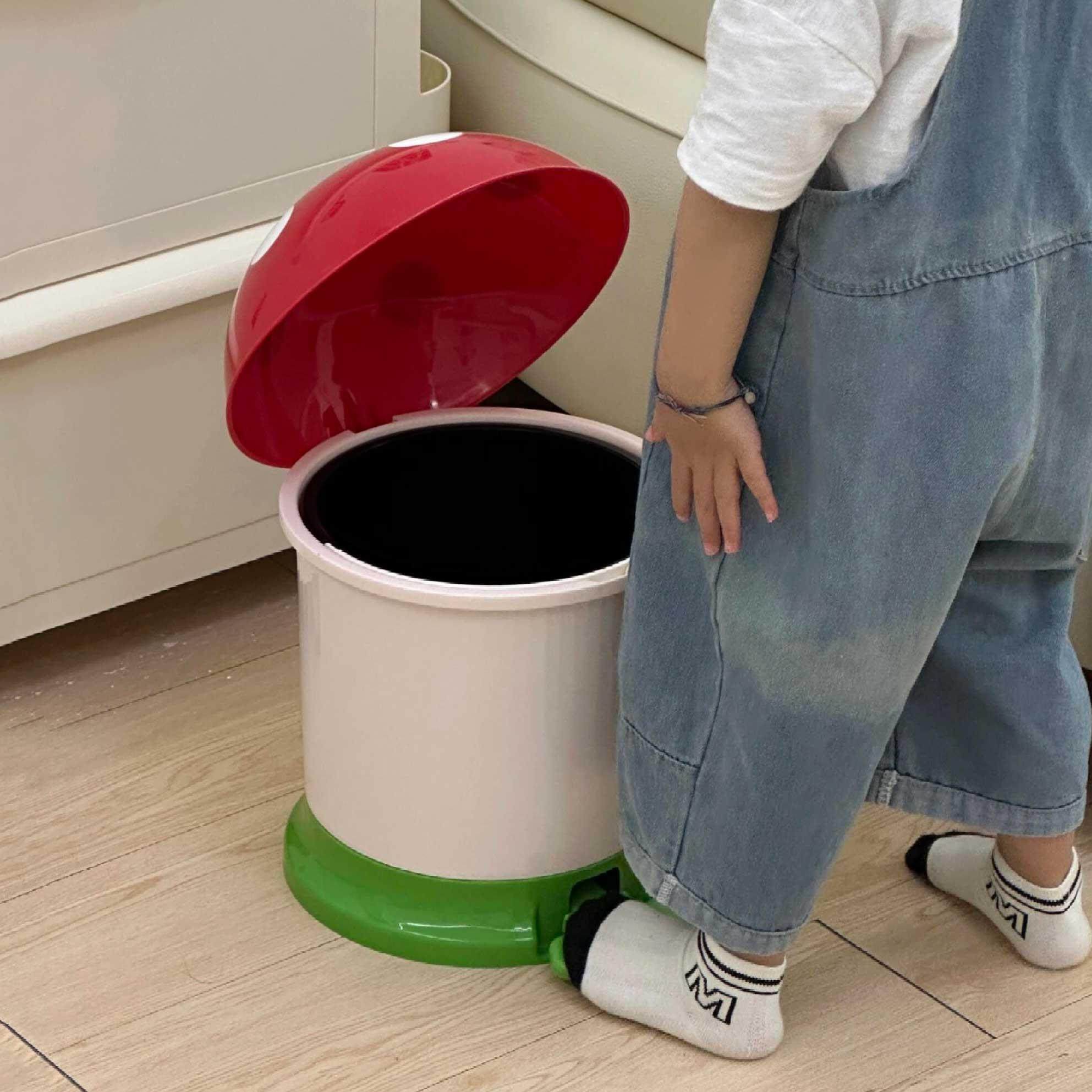 蘑菇垃圾桶高颜值ins风客厅脚踏式卧室卫生间带盖子家用厨房可爱