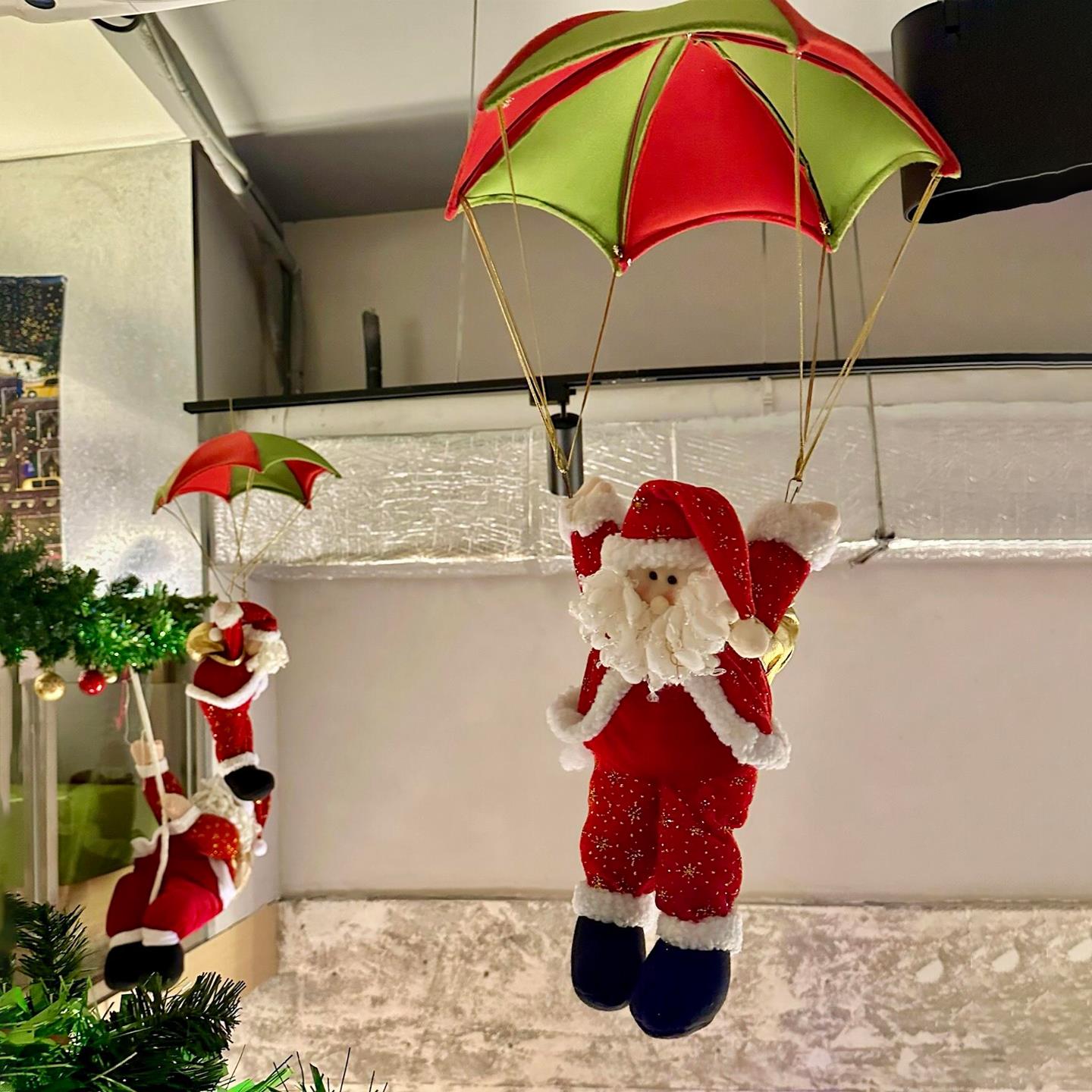 降落伞圣诞老人圣诞节装饰挂件店铺氛围场景布置商场挂饰拍照道具