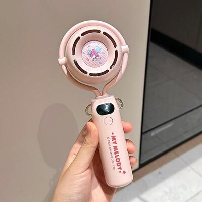 美乐蒂风扇小型手持挂脖办公室桌面学生上课静音小风扇2025新款