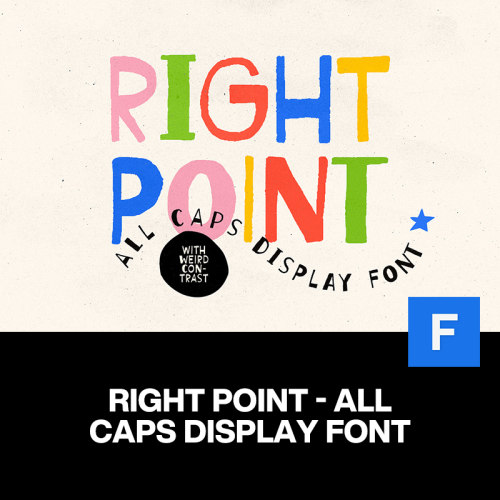 Right Point时尚艺术文创儿童广告海报画册封面标题手写英文字体