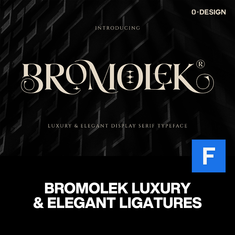 Bromolek大牌奢华优雅连笔酸性哥特品牌logo海报杂志排版英文字体