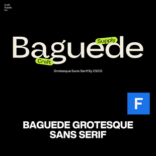 Baguede复古潮流酸性潮牌logo海报杂志封面标题文创英文字体包