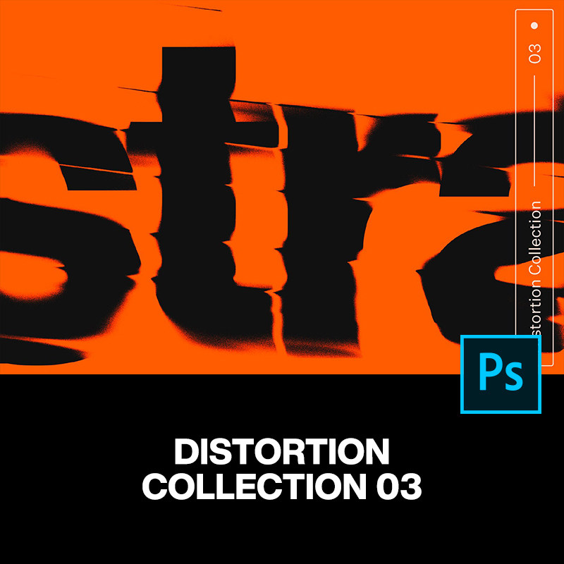 12款创意失真故障风扭曲变形logo字体设计ps样机素材特效生成模板