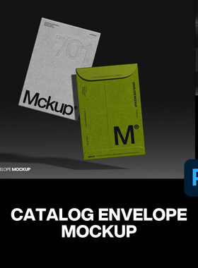 复古牛皮纸A4竖版资料档案文件袋信封VI设计展示效果图ps样机素材