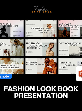 24页时尚简约Lookbook时装画册品牌手册简历作品集提案ppt模板