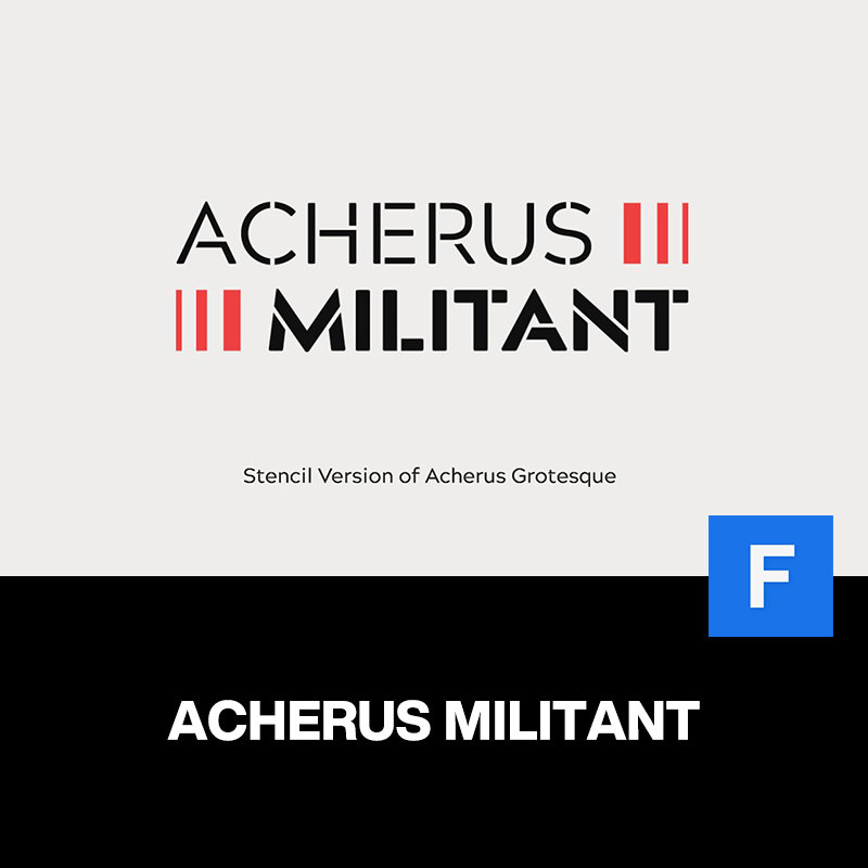 24款Acherus Militant美式机能军事风海报封面标题无衬线字体家族