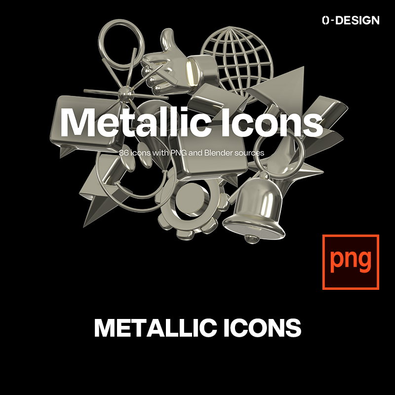 创意金属质感个性3d立体渲染网站app小程序png免抠图标设计素材