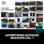 26款 城市户外广告牌灯箱海报设计作品贴图ps样机街拍展示效果图