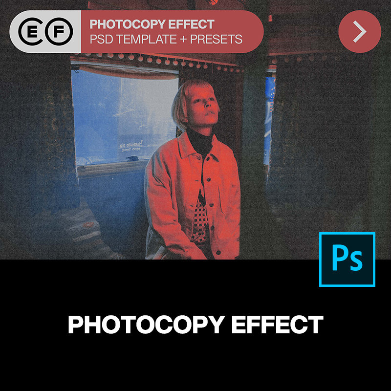 潮流复古怀旧摄影作品影印胶片颗粒做旧肌理滤镜ps图层特效模板