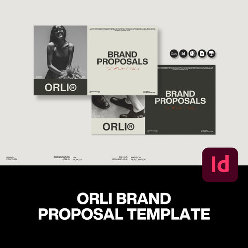 28页横版现代简约企业品牌形象宣传推广画册排版设计id版式模板