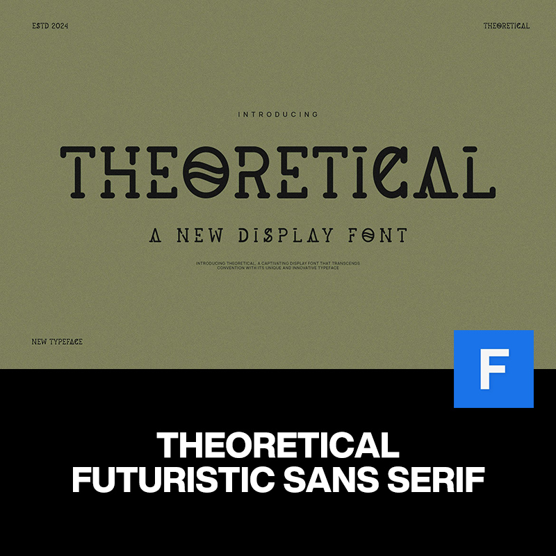 Theoretical潮流复古美式科技军事机能潮牌海报标题圆角英文字体