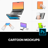 26款 时尚 可爱卡通3D手势iphone手机ipad笔记本电脑屏幕ps样机素材