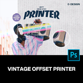 复古做旧潮流半调胶印颗粒褶皱磨损肌理纹理ps动作特效生成模板