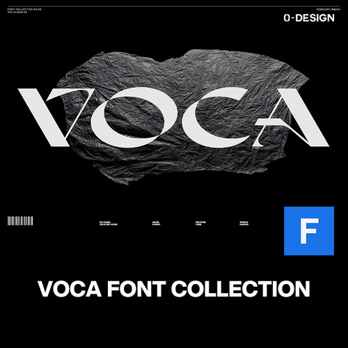 Voca潮流复古酸性逆反差logo标识海报杂志封面标题衬线英文字体