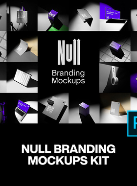 20款极简iPad海报包装手提袋胶带名片记事本VI设计作品贴图ps样机