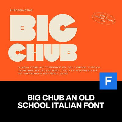 Big Chub潮流复古意大利粗体字时尚潮牌logo广告海报标题英文字体