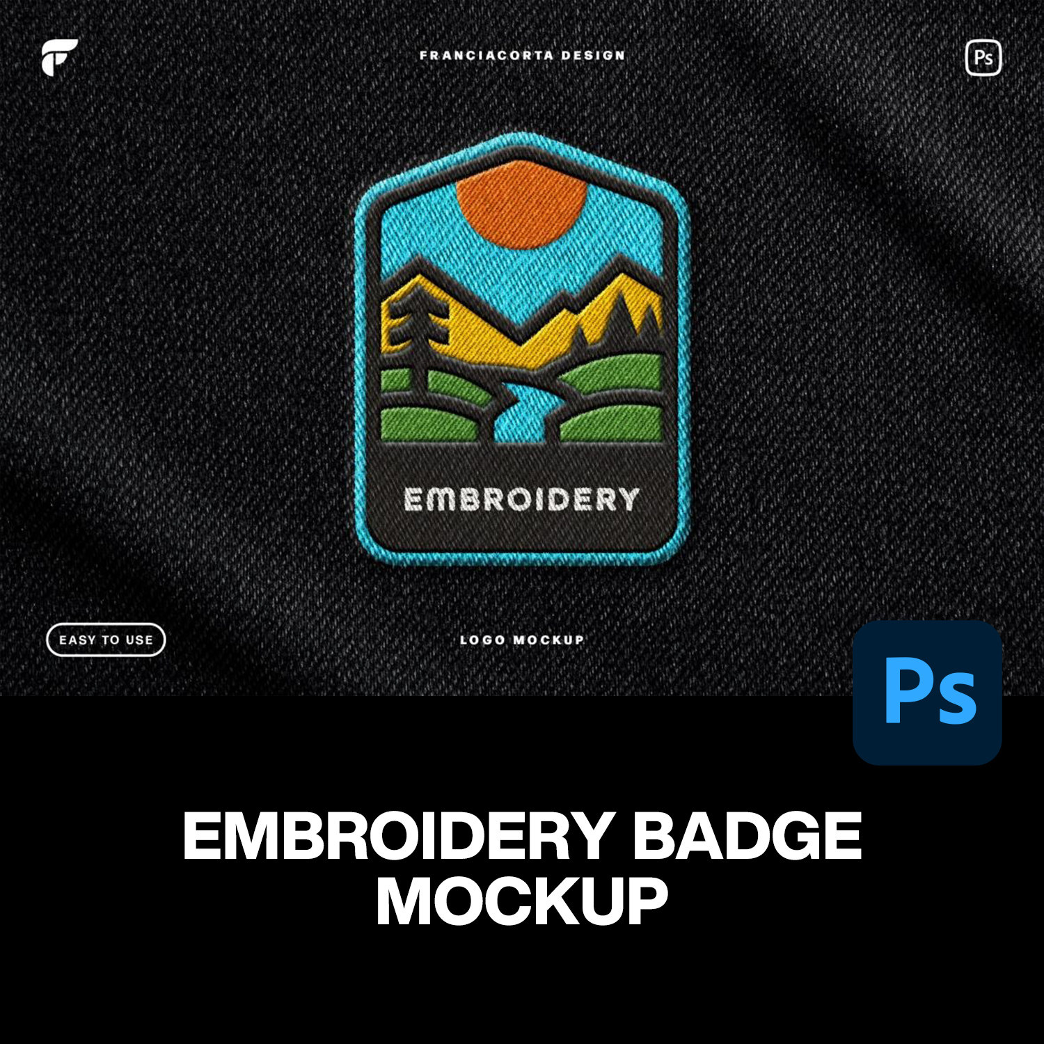 服装织唛刺绣补丁装饰布贴ps样机