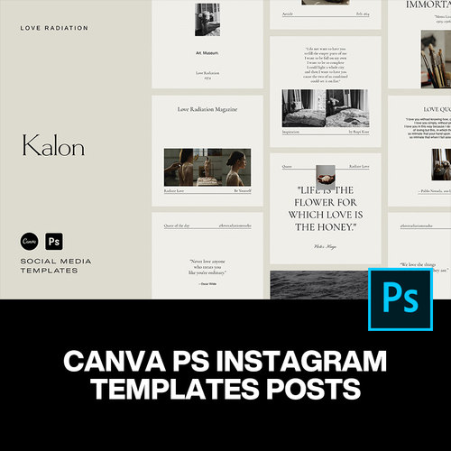 30屏简约优雅时尚网红博主ins公众号推文排版设计ps版式素材模板