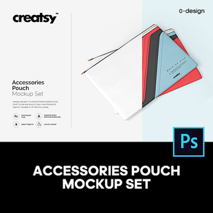 手拿包信封包化妆袋钱包印花图案设计贴图ps样机素材展示效果模板