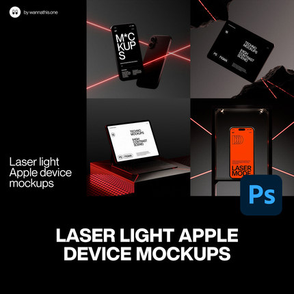 16款科技工业iPhone手机Macbook笔记本电脑UI作品展示效果ps样机