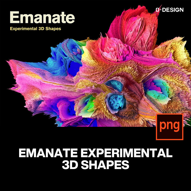 15款3d立体炫彩未来科幻毛刺爆炸海报背景底纹png免抠图片素材