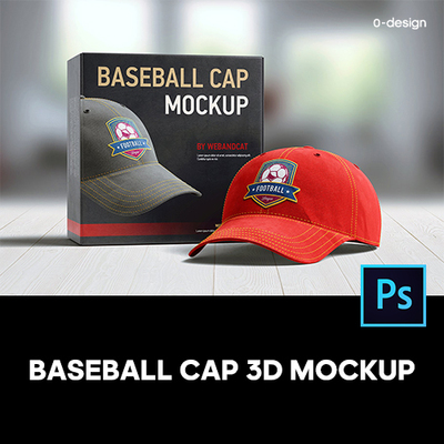弯檐潮流鸭舌帽弯沿棒球帽子礼盒包装盒设计作品贴图ps样机素材