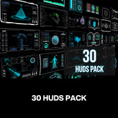 30款 科幻未来赛博朋克HUD仪表盘数据图表分析ui界面ps设计素材