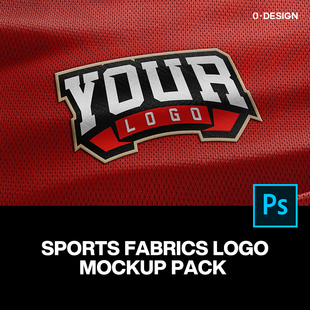 3款逼真队服运动服面料队徽logo设计贴图ps样机素材展示效果模板