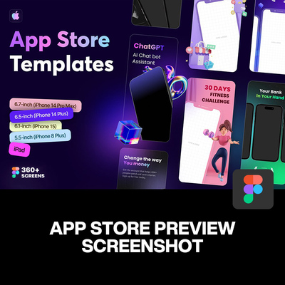 12款App Store苹果应用商店上架发布预览介绍展示图fig设计模板