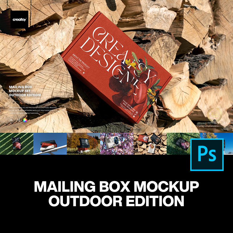 长方形飞机盒快递打包纸盒包装盒设计贴图ps样机素材展示效果图