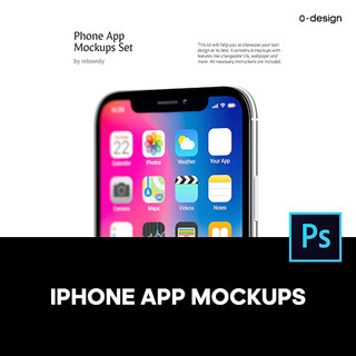 iPhone手机APP应用图标设计作品ps样机素材ui场景展示效果模板