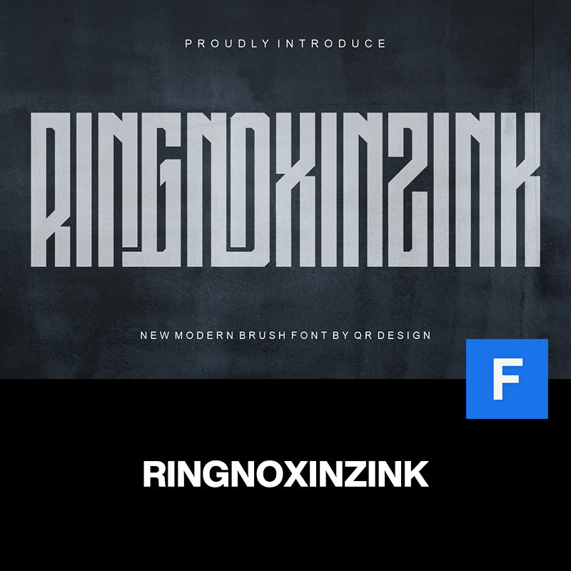 ringnoxinzink现代极简浓缩潮牌标识海报封面标题无衬线英文字体