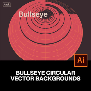 60款3D极简抽象艺术圆形靶心螺旋线框科技背景底纹ai矢量设计素材