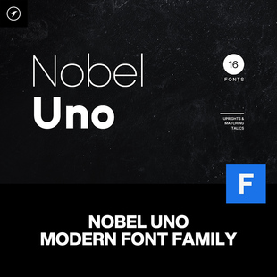 16款Nobel现代简约时尚海报画册封面排版标题无衬线英文字体家族