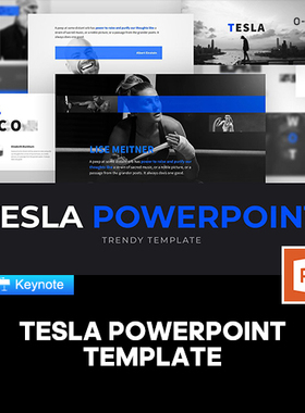 高端创意蓝色极简商业公司简介提案简报汇报总结作品集PPT模板