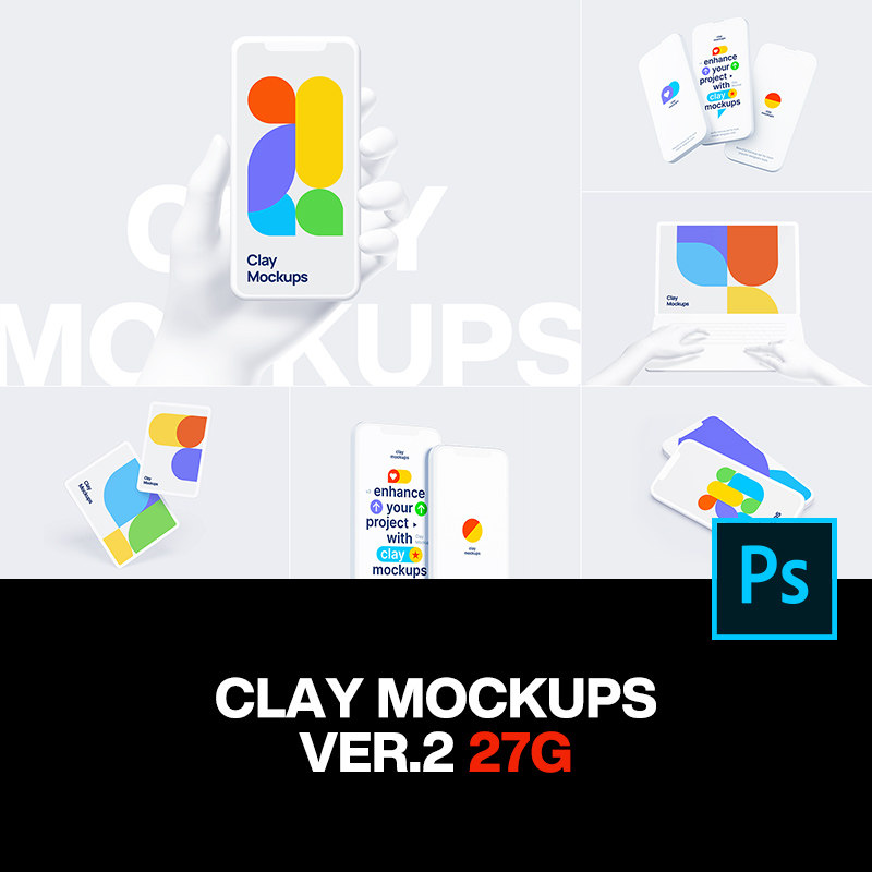 119款iPhone手机iPad电脑手表白膜ui界面设计作品贴图ps样机合集