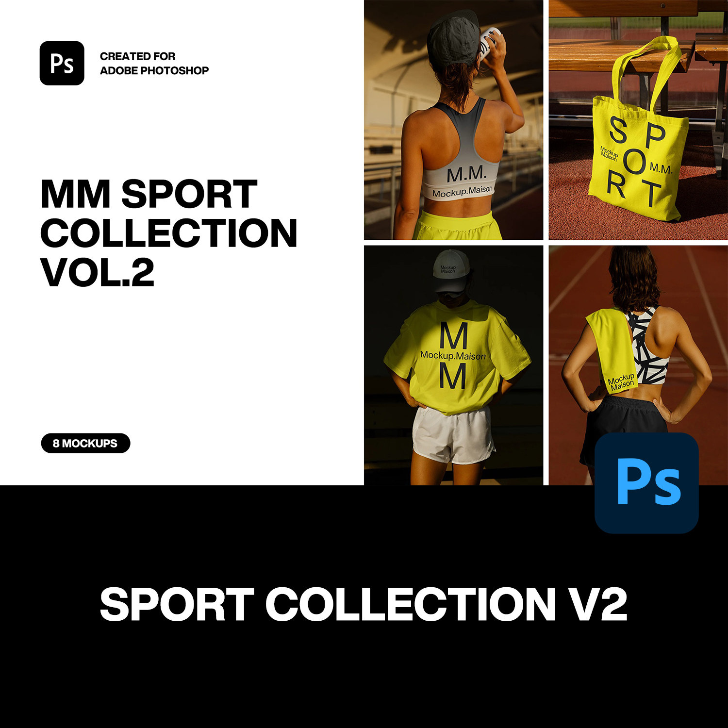 8款健身运动内衣背心T恤单肩包水壶穿搭设计展示效果图ps样机素材