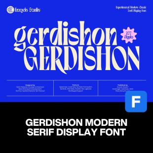 Gerdishon粗犷经典 广告海报杂志封面标题衬线英文字体包 创意时尚
