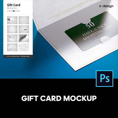 8款礼品卡vip会员卡信封卡套设计作品贴图ps样机素材展示效果