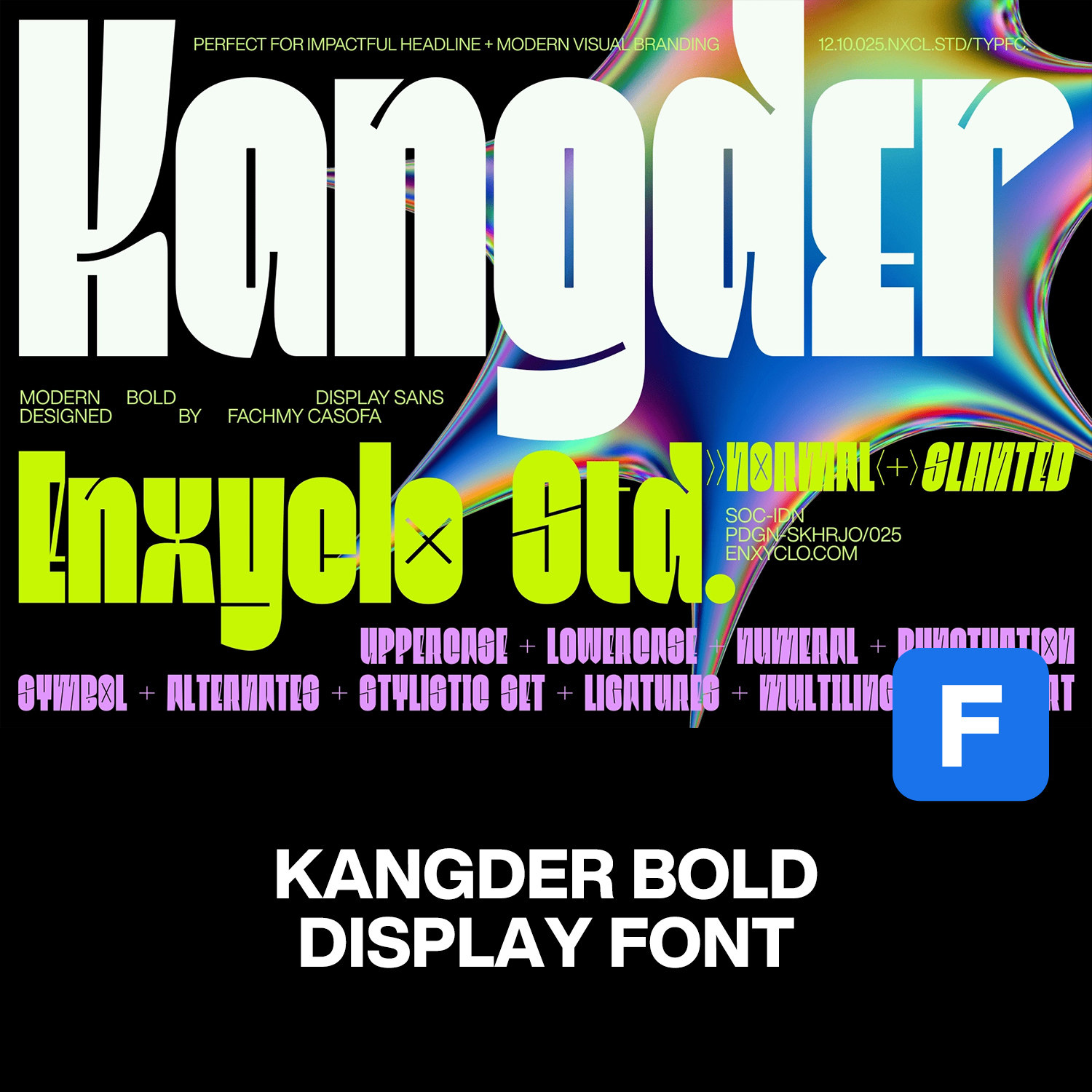 Kangder现代潮流粗体字广告文创海报服装封面标题无衬线英文字体