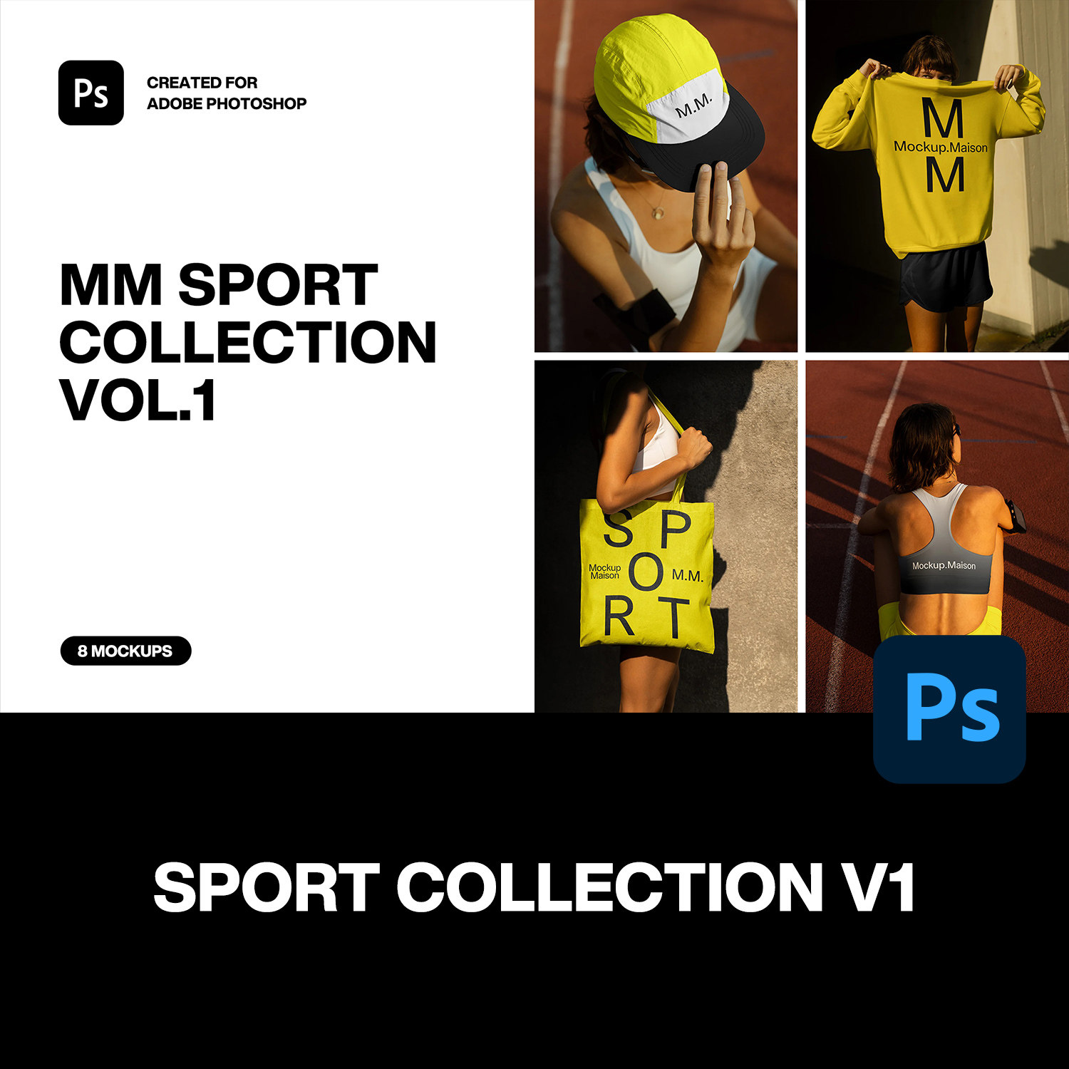 8款健身运动服装水壶鸭舌帽上衣单肩包设计作品展示效果图ps样机