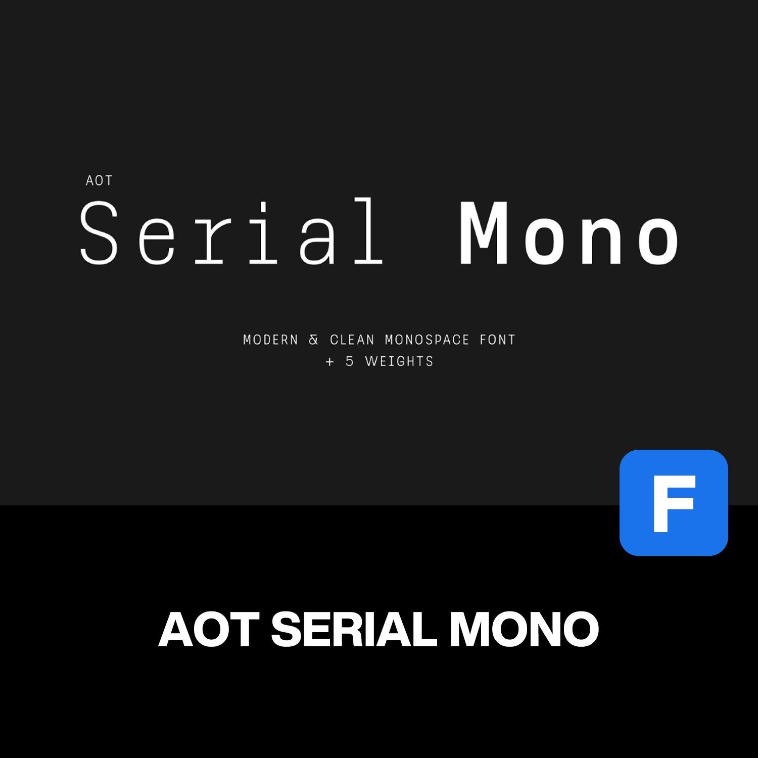5字重Serial Mono时尚等宽品牌画册封面标题无衬线英文字体家族