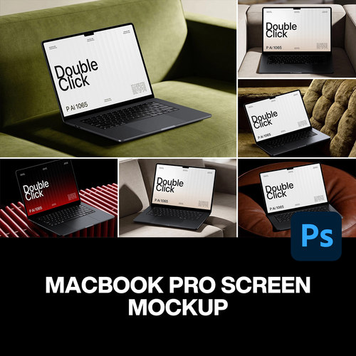 8款工业风Macbook笔记本电脑网页网站UI设计作品展示效果图ps样机