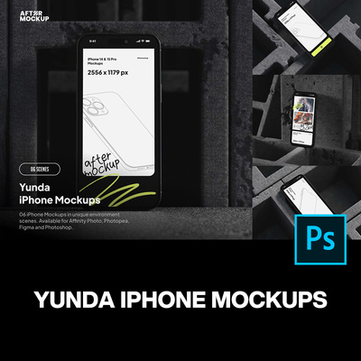 6款水泥工业风iPhone15手机App应用ui作品ps样机素材展示效果图