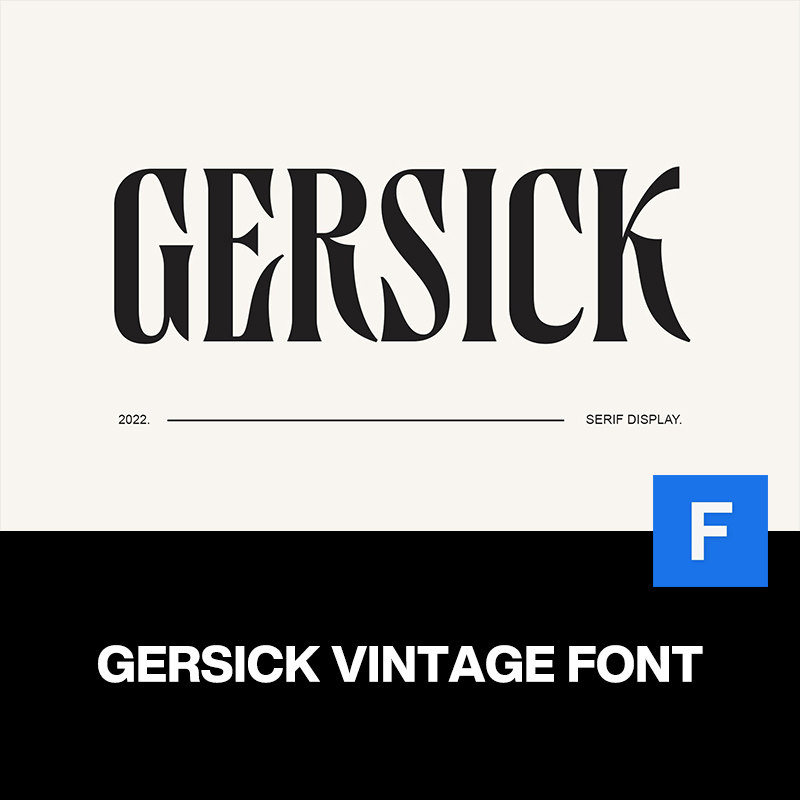gersick复古哥特时尚现代品牌logo海报杂志请柬封面标题英文字体