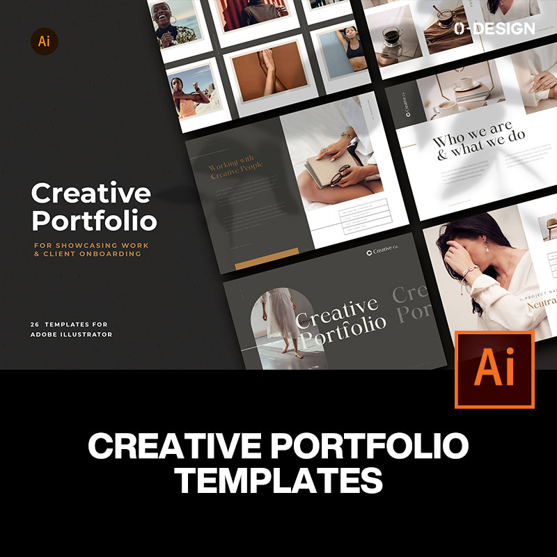 26p横版现代极简轻奢优雅杂志画册作品集排版设计ai素材源文件