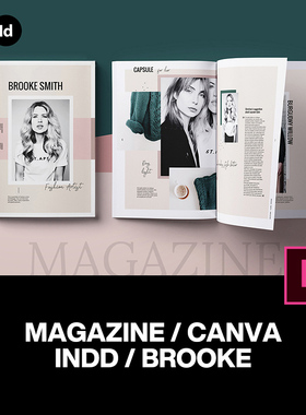 46页A4时尚杂志画册lookbook品牌手册期刊排版设计id版式素材模板