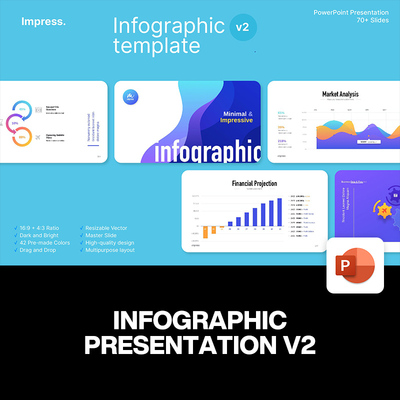 70款时尚简约Infographic数据分析总结汇报信息图表ppt演示模板